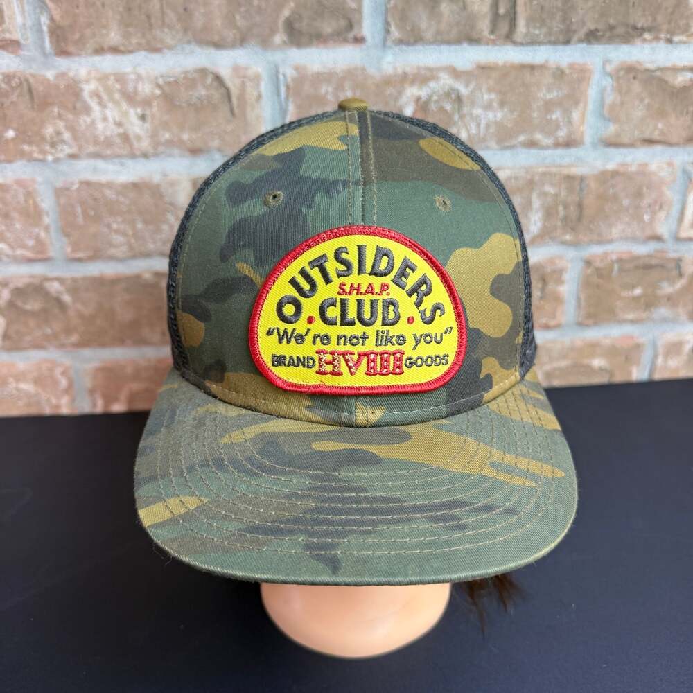 Outsiders Club Camo Trucker Hat Snapback Patch We're Not Like You HVIII Goods